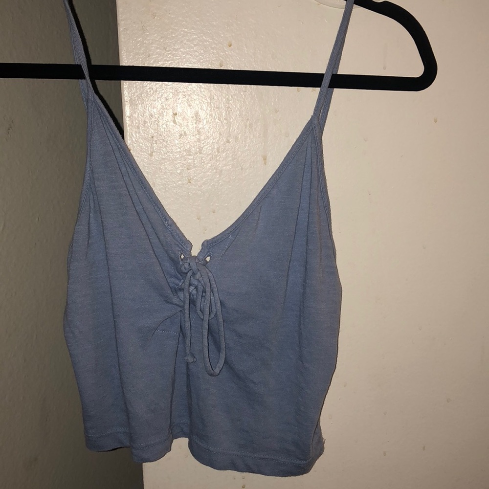 Brandy melville baby blue lace up tank